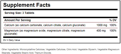Solgar Calcium Magnesium Tablets Label
